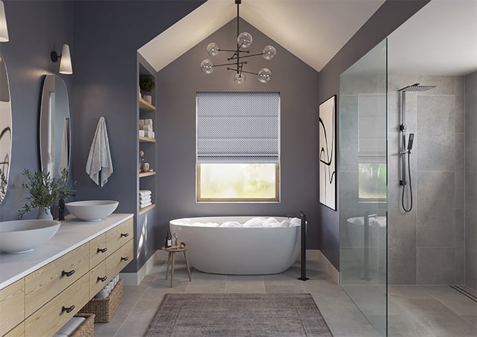 Jaipur, Cobalt - Motorised Roman Blind - Image 8